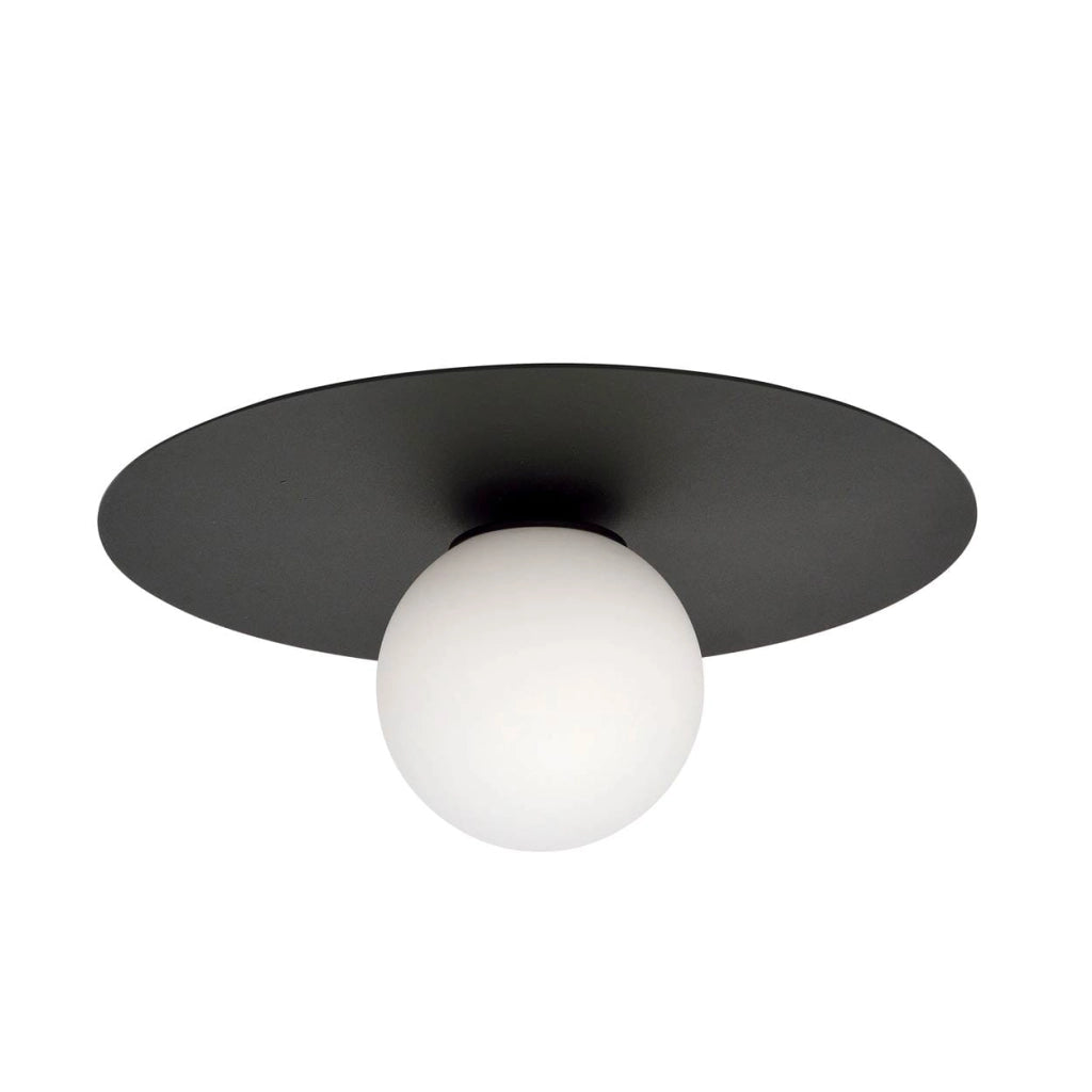 Plafoniera Emibig Solar 1xE14 nera/opalina 43 cm dimmerabile