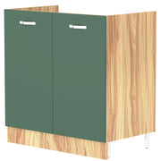 Mobile Sottolavello Cucina Componibile Mobiletto Legno Colore Verde con 2 Ante