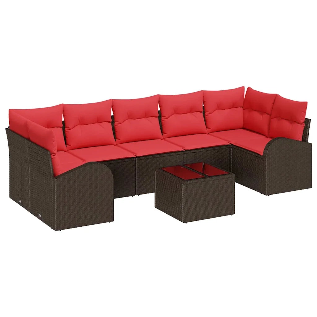 Set Divano da Giardino Marrone e Rosso 55 x 55 x 37 cm 3345964