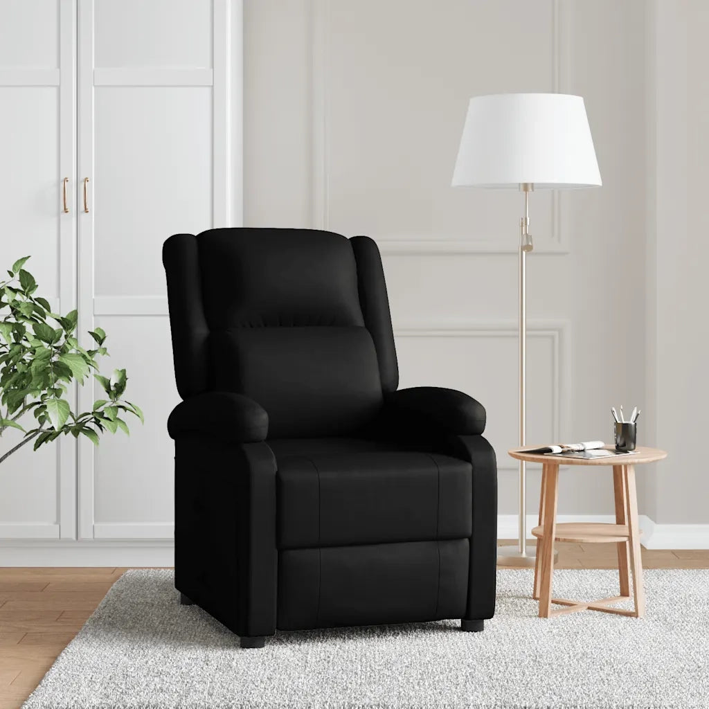 Poltrona | Sedia Relax Reclinabile Nera in Similpelle