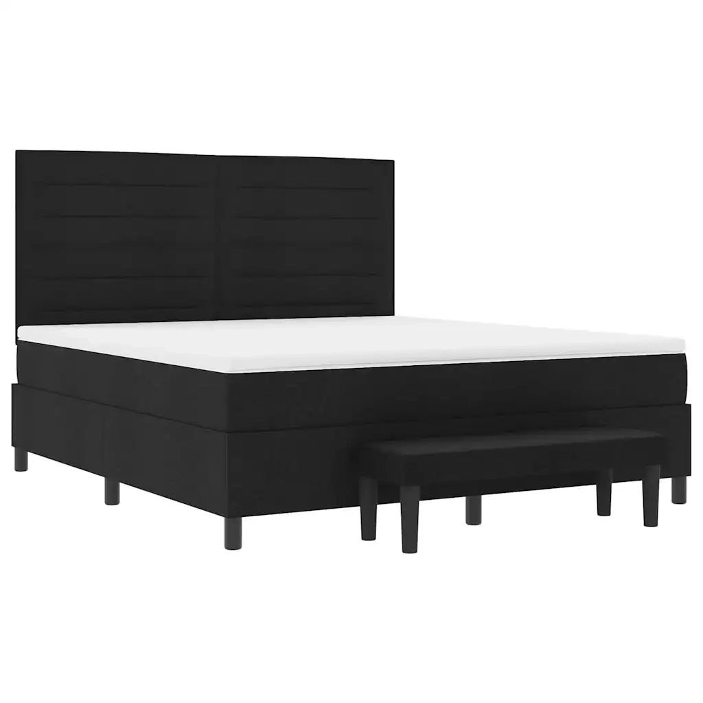 Letto a molle con testiera Nero 180 x 200 cm Tessuto 3344011