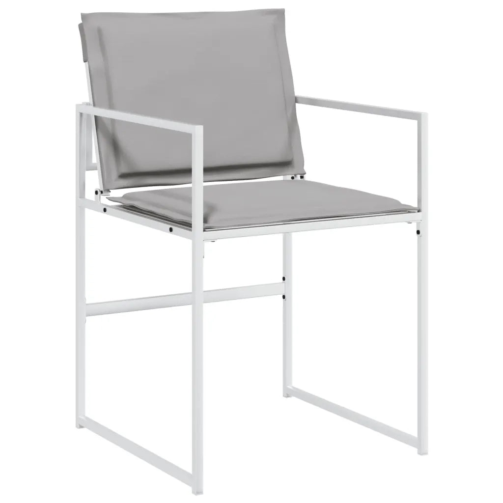 Set da Pranzo da Giardino 11 pz con Cuscini Bianco in Textilene 3295091
