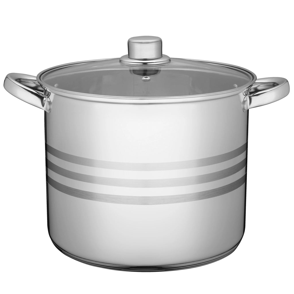 Pentola a induzione grande in acciaio inox KADAX con coperchio, a gas, 28 cm, 13,5 l, alta