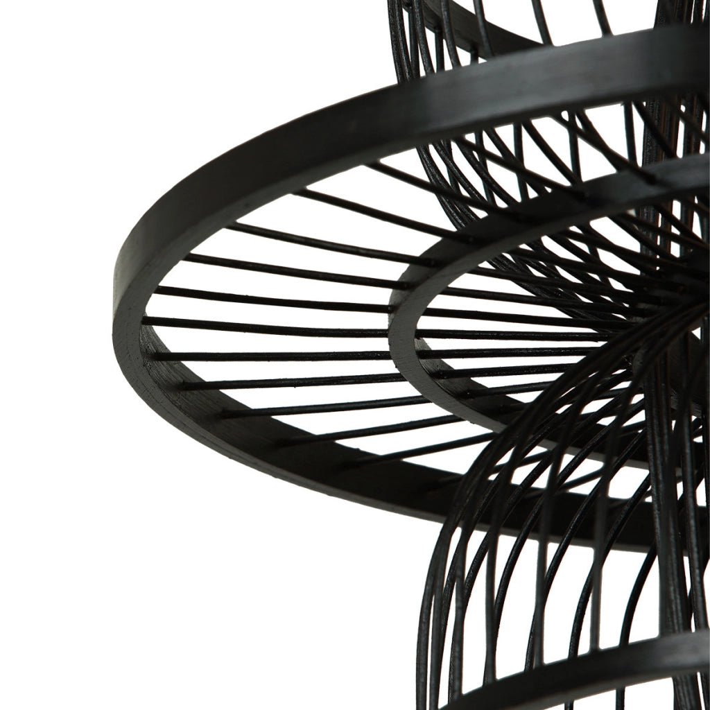 Lampada sospesa Japandi rattan nero E27 Astra LightPrestige