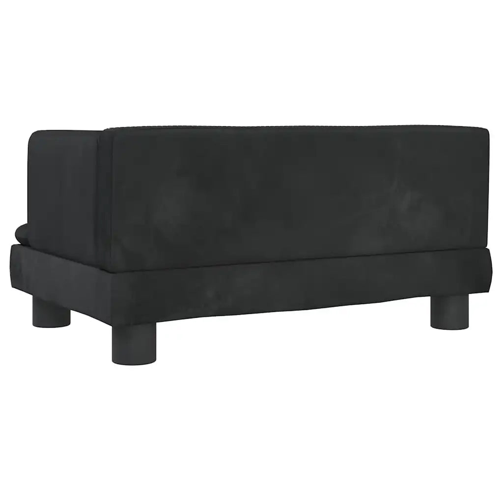 Divano per Bambini-Sofa-Divanetto Nero 60x40x30 cm in Velluto