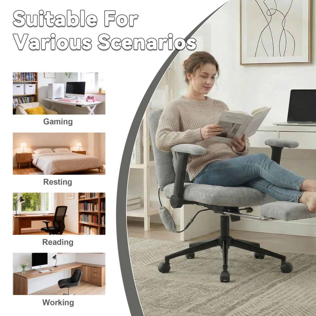 Sedia da ufficio girevole regolabile con poggiapiedi ¨C Minimal ¨C Grigio