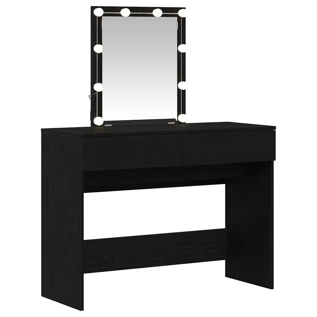 Tavolo da Trucco con cassetto Rovere Nero 100 x 40 x 130 cm 868842
