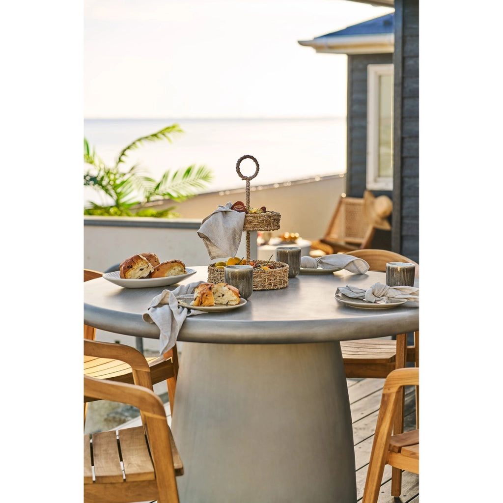 Piatto da pranzo Viola in gres beige ø21 cm — set da 4