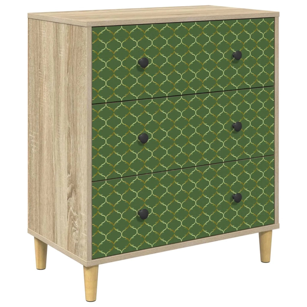 Cassettiera GELEEN Stampa geometrica smeraldo 66 x 36,5 x 75 cm 8007351