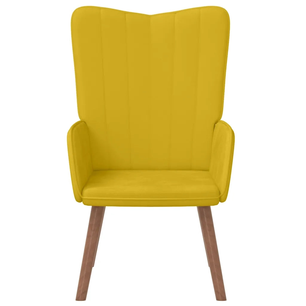 Poltrona Relax | Sedia Relax Giallo Senape in Velluto