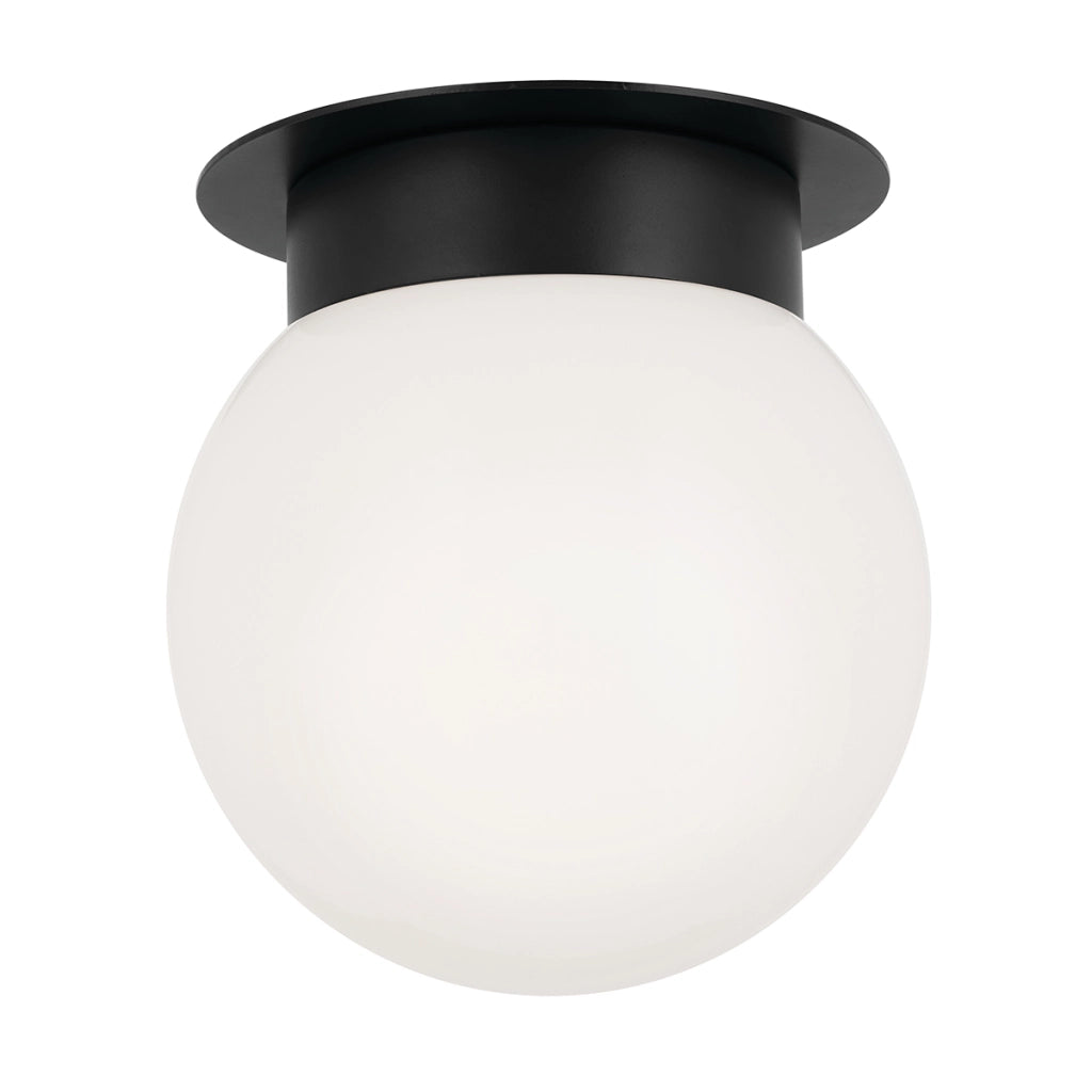 Plafoniera Albers Kichler nera sfera opale E27 1 luce