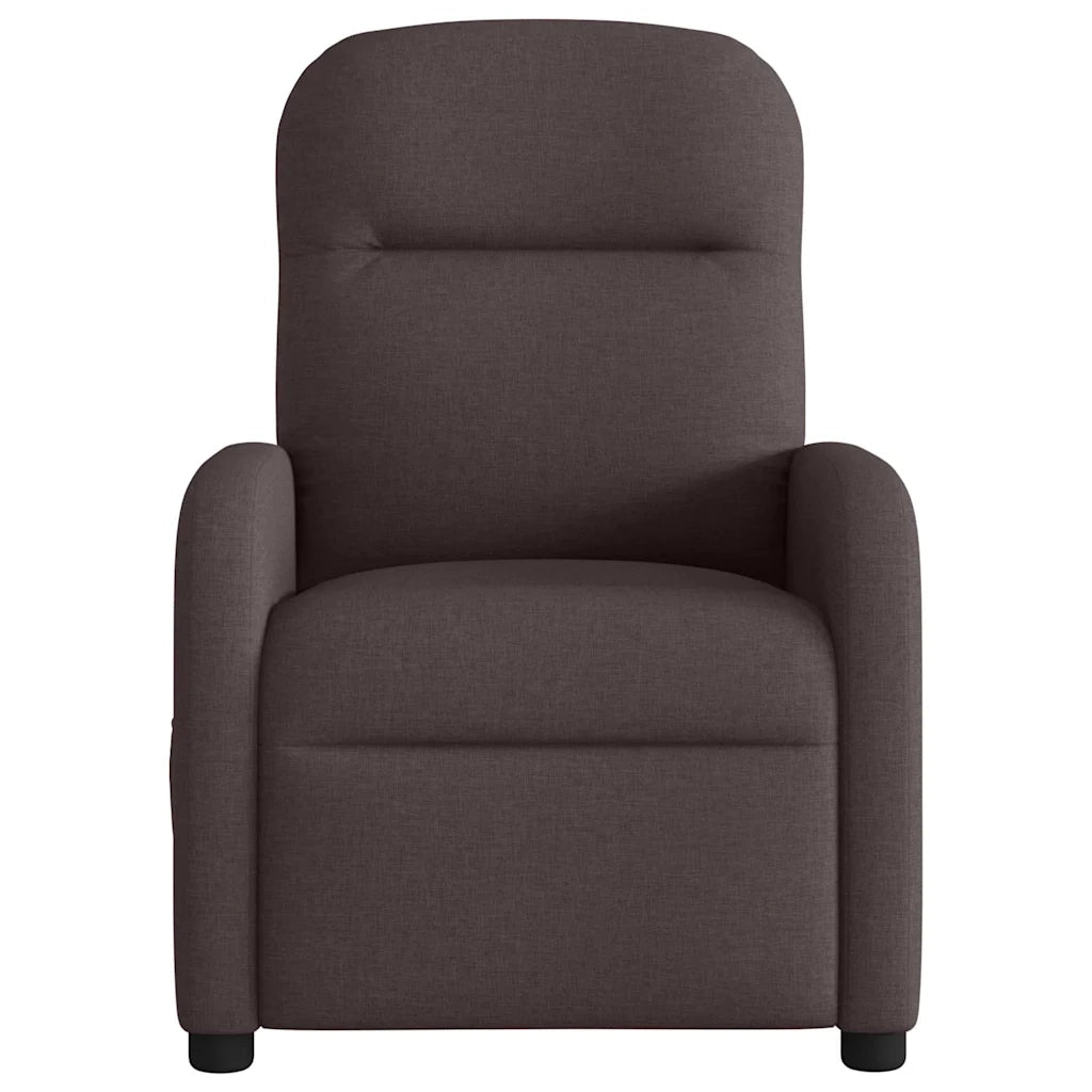Poltrona Massaggiante Reclinabile Marrone Scuro in Tessuto 4015537