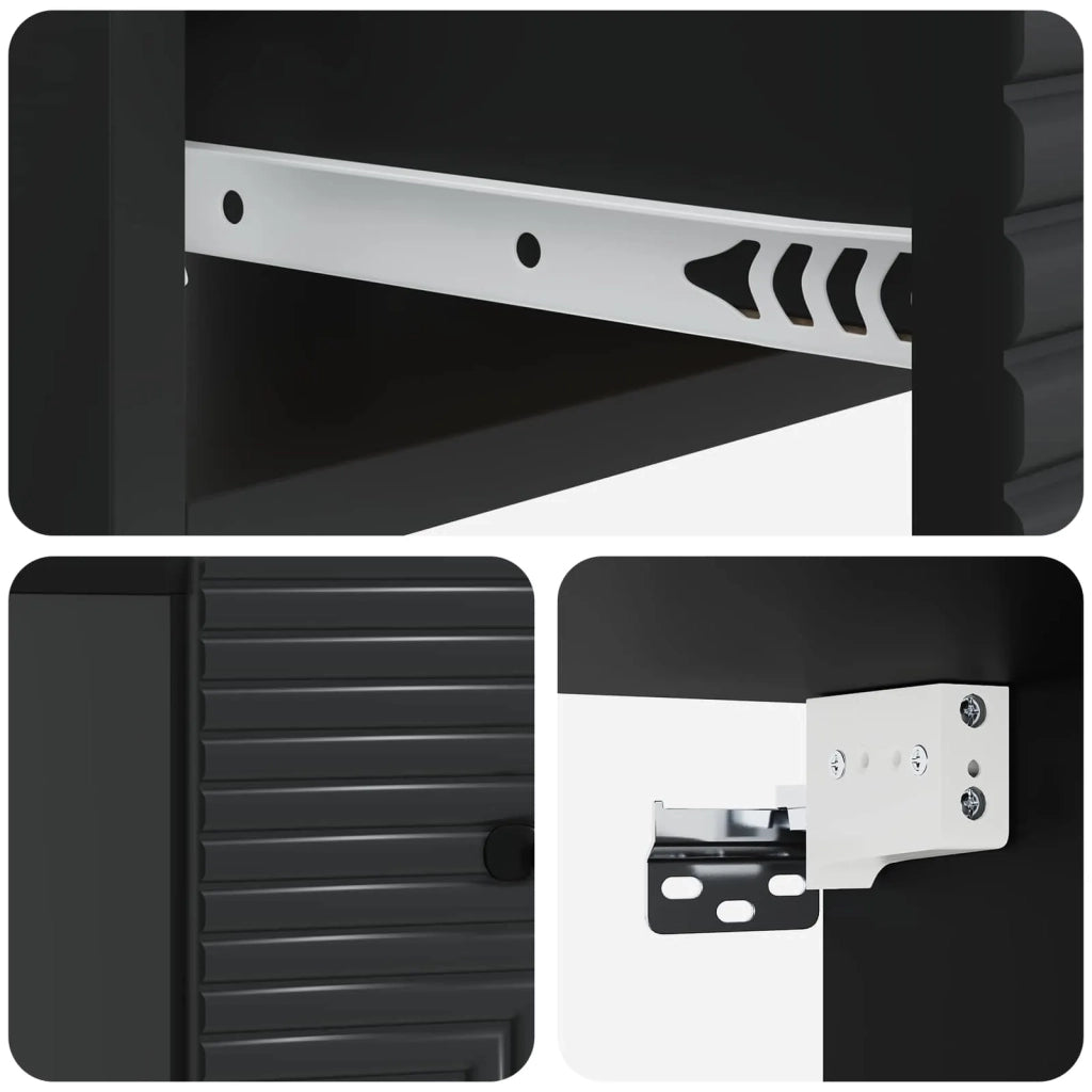 Mobiletto da notte a muro 2 pcs Nero 34,5 x 33 x 20 cm 898598