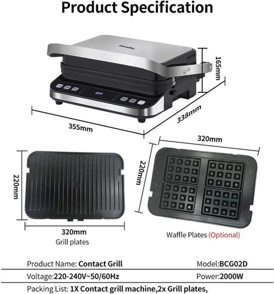 Grill Multifunzionale 6 Programmi di Cottura - 2000W