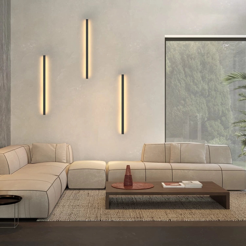 ZMH Applique da parete a LED per interni lampada da parete nera 60cm moderna per corridoio e bagno