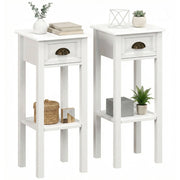 Comodino con Cassetto e Ripiano ¨C Xylo ¨C Bianco 30x30x75 cm Set 2 Pezzi