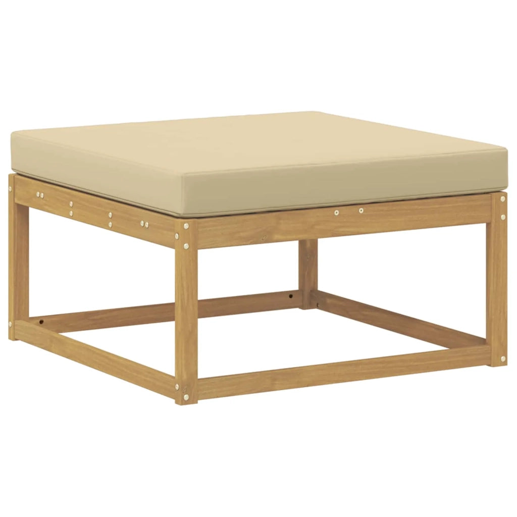 Set di divani da esterno 4 pz Bianco e Beige Poliestere 3386257