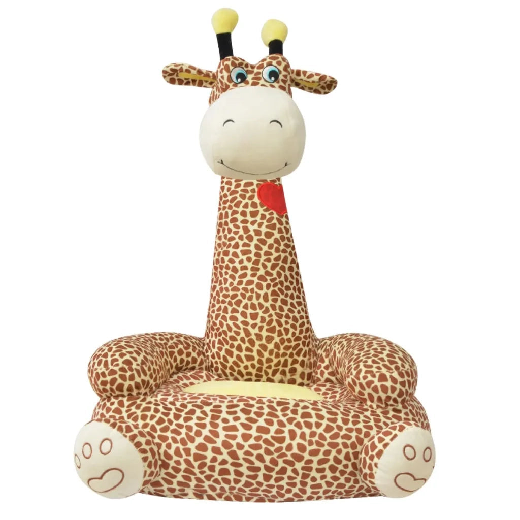 Poltrona in Peluche per Bambini Girafa Marrone 80160