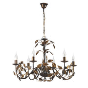 Lampadario 6 luci Collana bronzo