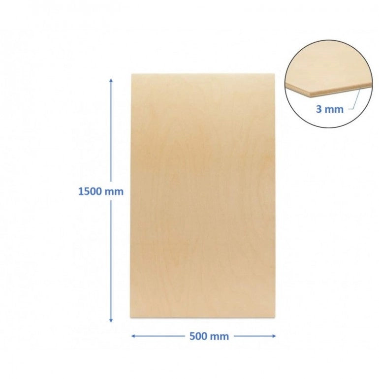 Pannello compensato 3 mm betulla baltica 500 x 1500 mm