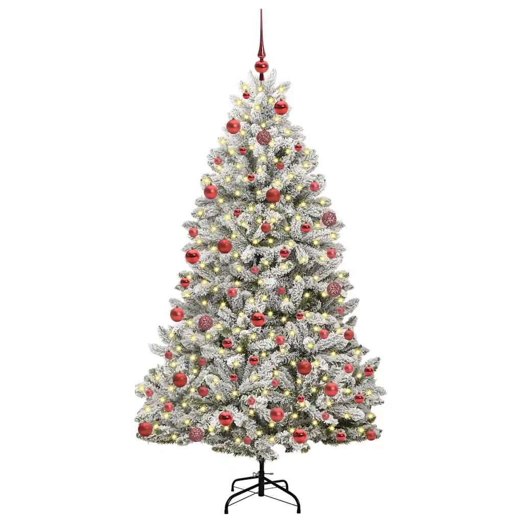 Albero di Natale artificiale con 300 LED Verde e Bianco 180 cm 3395748