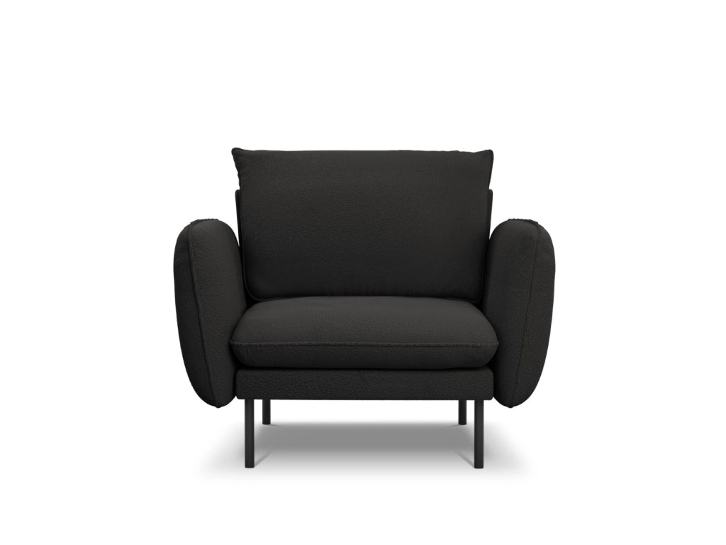 Cosmopolitan Design - Poltrona "Vienna" in bouclé nero 