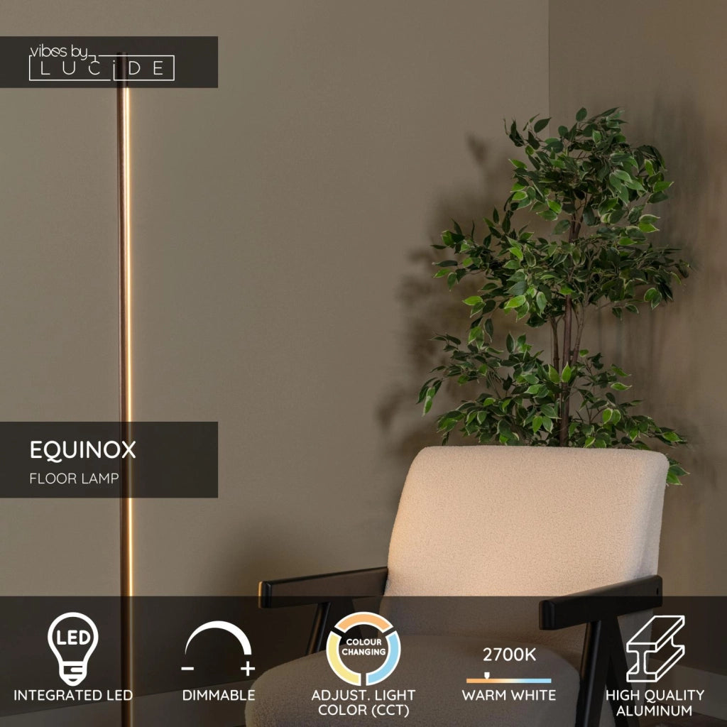 Lampada da terra EQUINOX LED 26W marrone Lucide