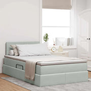 Letto con Contenitore Grigio chiaro 120 x 190 cm Velluto