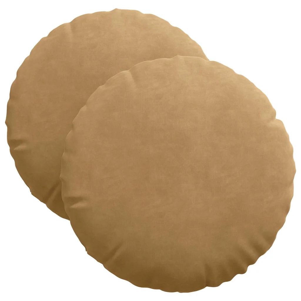 Cuscini per Seduta 2 pcs Marrone Ø 40 x 13 cm Velluto 42014145