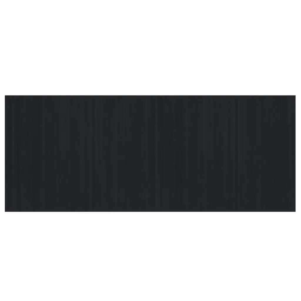 Tappeto Rettangolare Nero 80x200 cm in Bambù 376906
