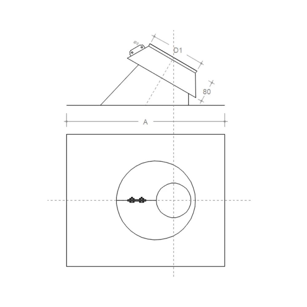 Faldale in rame da 150mm modello per tetti inclinati