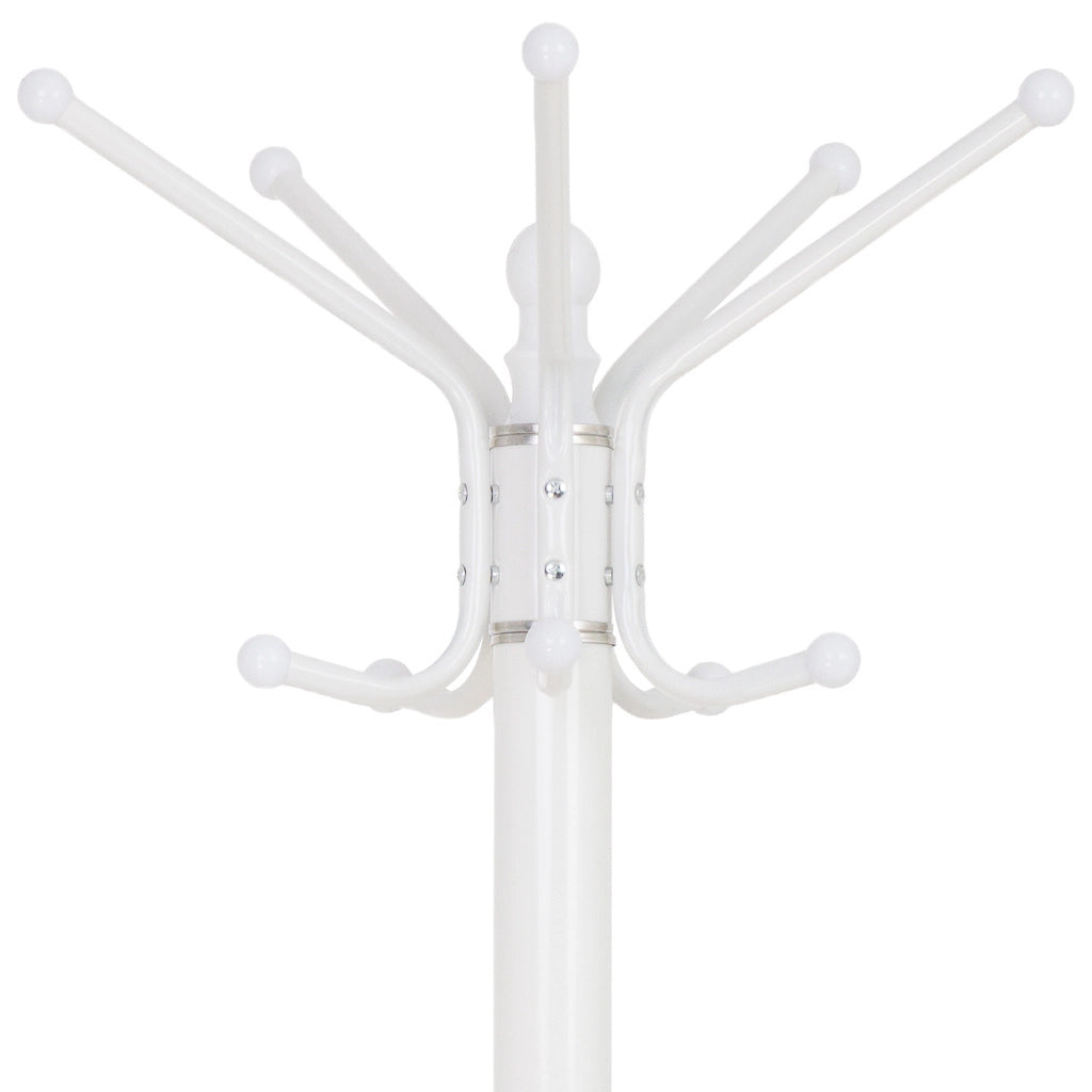 Perchero de metal blanco con 5 ganchos D36x174h cm