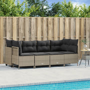Set Divano da Giardino 5pz con Cuscini Grigio Chiaro Polyrattan 3261526