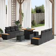 Set Divano da Giardino 9 pcs Nero polyrattan 3362864