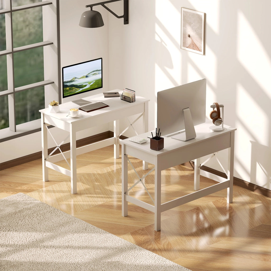 Scrivania per computer ¨C zephmum ¨C bianco 105x50x76 cm