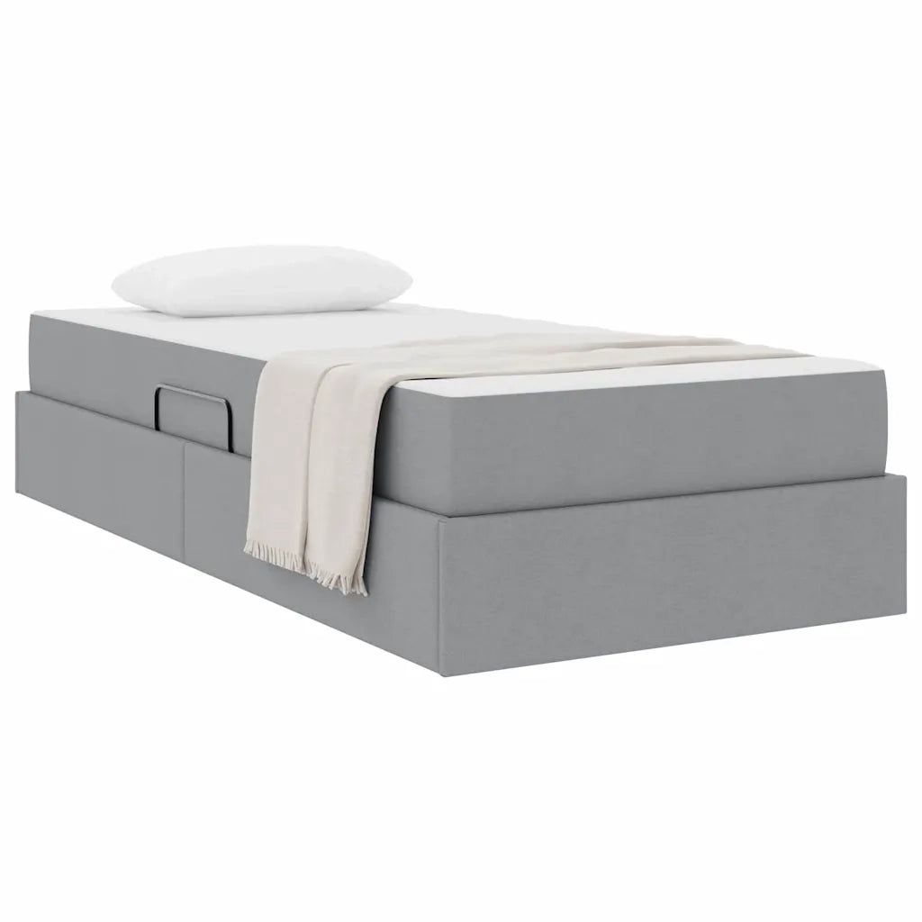 Letto con contenitore e materasso Grigio chiaro 100 x 200 cm 3399640