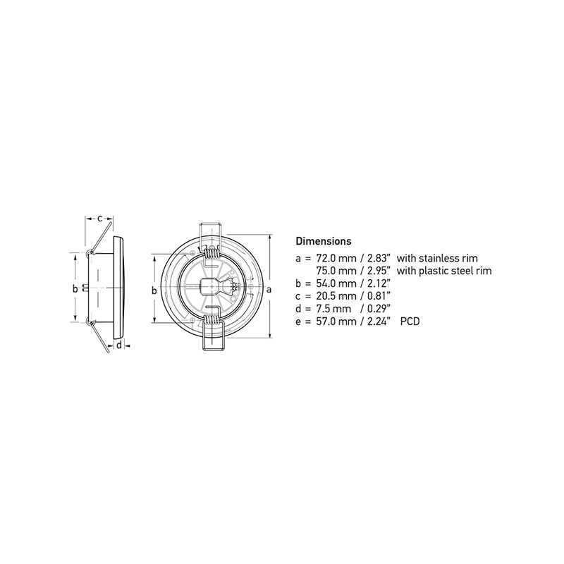 EUROLED 75 PLASTICA LUCE CALDA 12V PLASTIC - WARM WHITE 12V