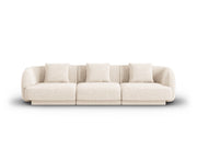 Cosmopolitan Design - Divano "Tulum" 3 posti in ciniglia beige chiaro 
