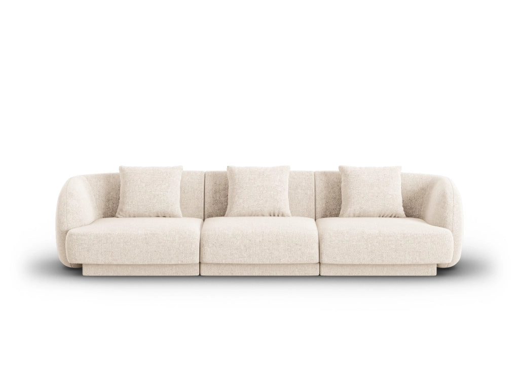 Cosmopolitan Design - Divano "Tulum" 3 posti in ciniglia beige chiaro 