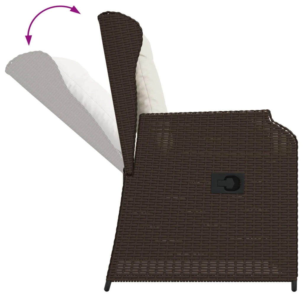Panchina da giardino 2 pcs Marrone polyrattan 3394486