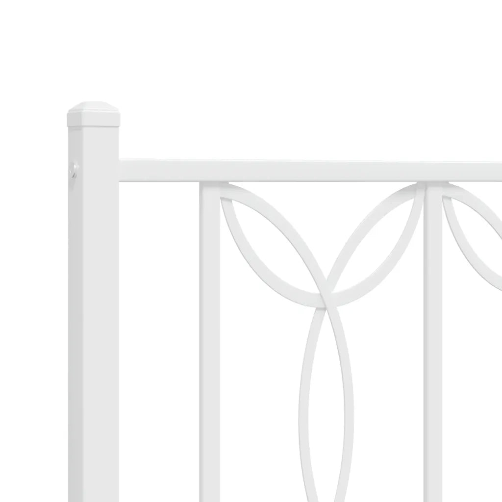 Giroletto con Testiera Metallo Bianco 100x200 cm 376172