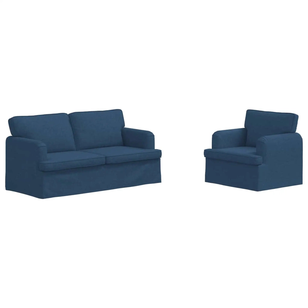 Set di divani 2 pcs Blu 162 x 80 x 85 cm Tessuto 3407566