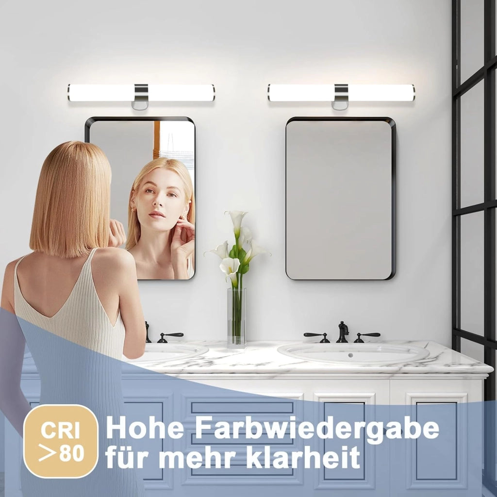 ZMH Lampada da specchio per bagno Moderna 40 cm cromata per camera da letto IP44