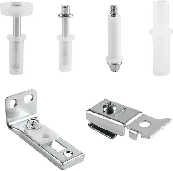 Kit di riparazione di porta a doppio gomito di alta qualità in acciaio inossidabile - 6 pezzi - 3/8" di diametro delle viti di fissaggio - 7/8" a 1" di diametro della guida del perno - fermagli - facile da installare - kit di riparazione di porta