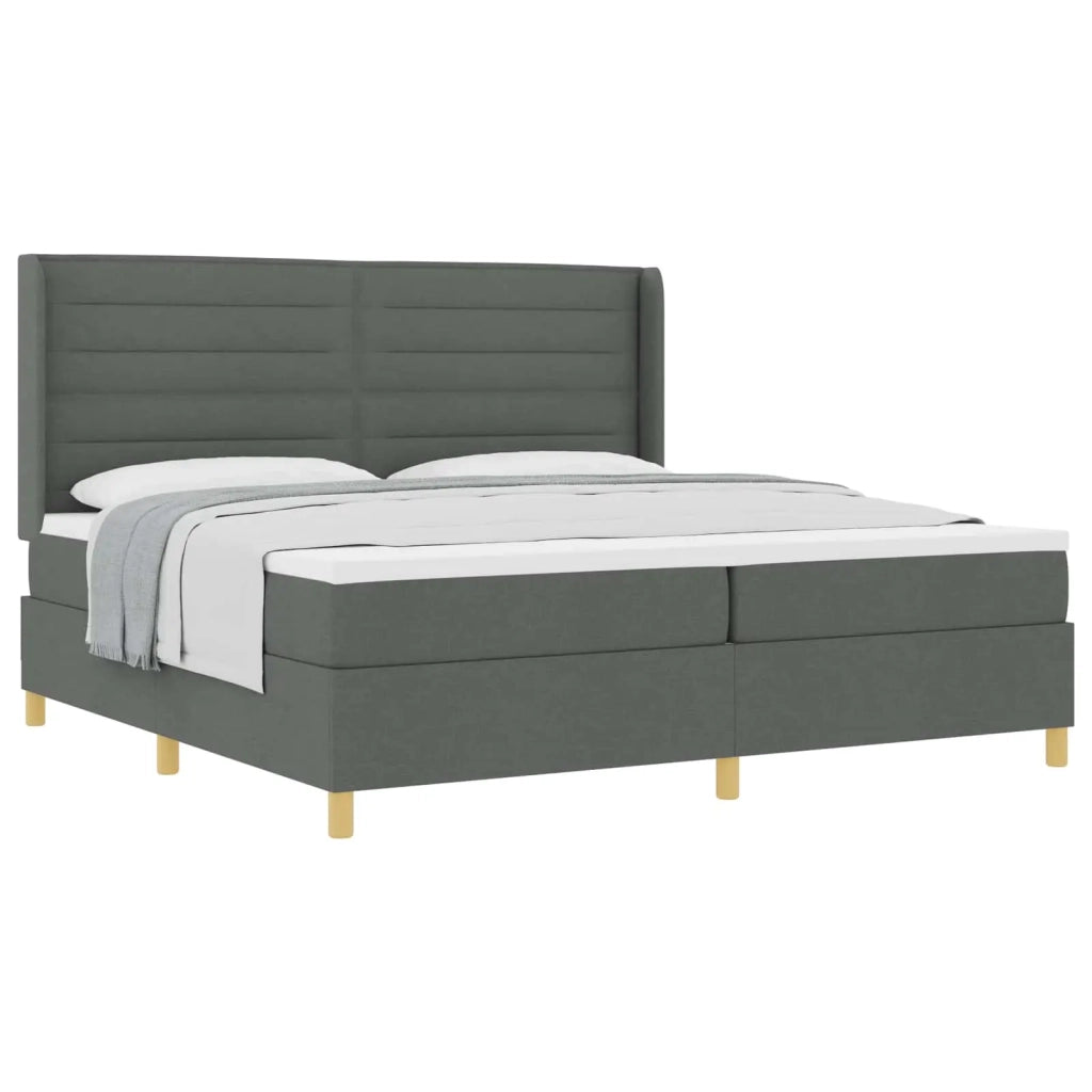 Letto a molle con materasso Grigio scuro 200 x 200 cm Tessuto 3341792