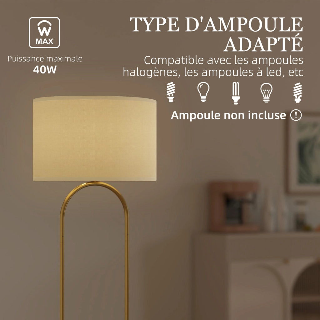 Lampada da terra ¨C Minimal ¨C 156 cm dorato e nero