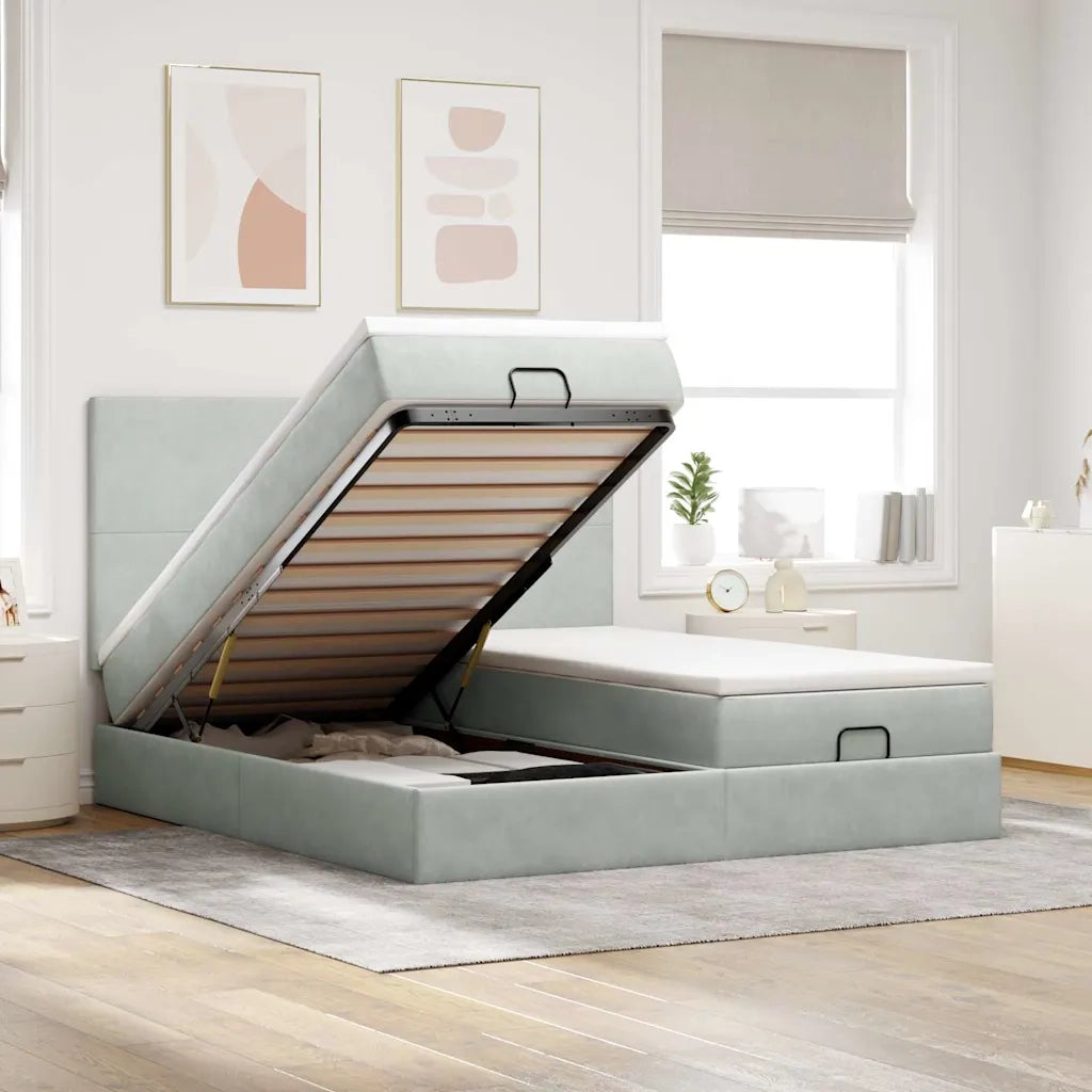 Struttura Letto Pouf con Materassi 180x200 cm Velluto 3314603