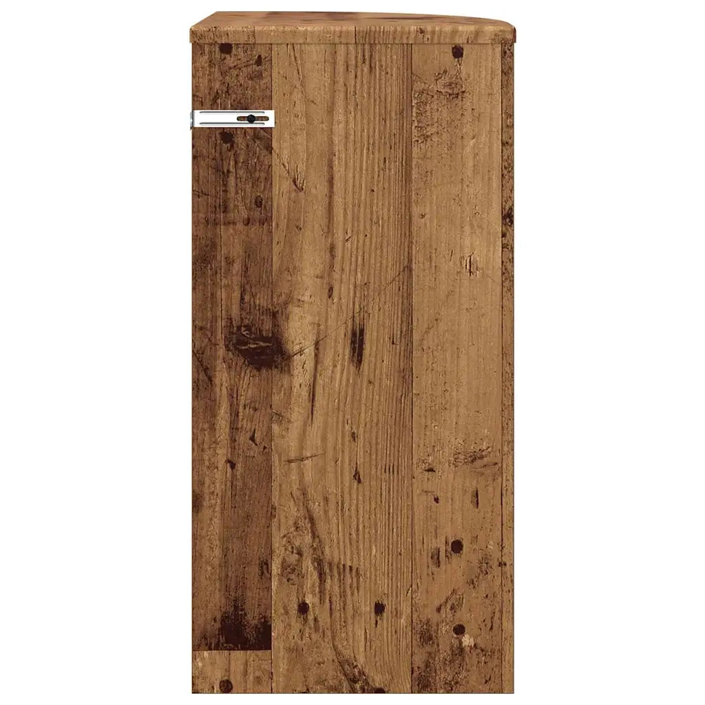 Tavolino | Tavolo laterale Legno vecchio 29,6 x 29,6 x 60 cm Legno multistrato
