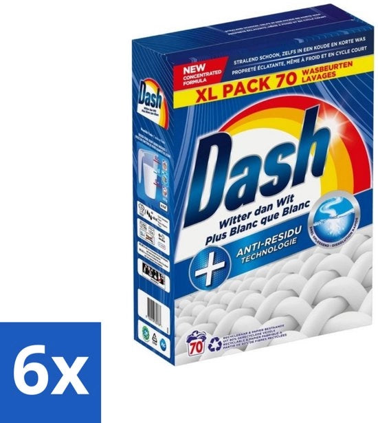6 x Detergente Rapido Sciogliente - 70 Cicli - Detergente - Anti-residui - Ecosostenibile