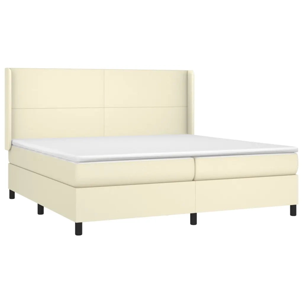 Giroletto a Molle con Materasso e LED Crema 200x200 cm 3139285